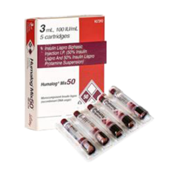 Humalog Insulin Mix 50-50U/ml KwikPen 3ml Cartridge - Box of 5 Cartridges