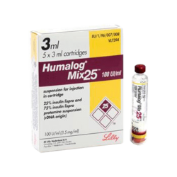 Humalog Insulin Mix 75-25U/ml KwikPen 3ml Cartridge - Box of 5 Cartridges