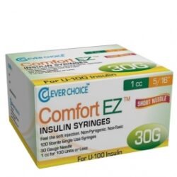 Clever Choice ComfortEZ Insulin Syringes 30 Gauge, 1cc, 5/16