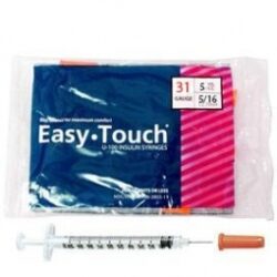 EasyTouch Insulin Syringe 31 Gauge, 1/2cc, 5/16