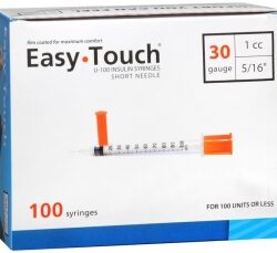 EasyTouch Insulin Syringe 30 Gauge, 1cc, 5/16