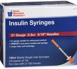 GNP® Insulin Syringe 31 Gauge, .3cc, 5/16