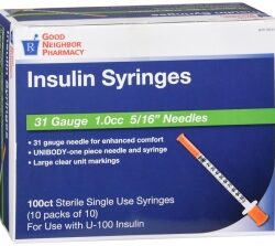 GNP® Insulin Syringe 31 Gauge, 1cc, 5/16