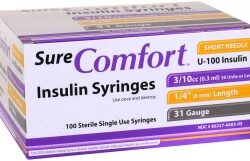 SureComfort Insulin Syringes 31 Gauge, 3/10cc, 1/4