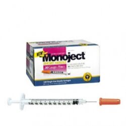 Monoject Insulin Syringe 30 Gauge, 1cc, 5/16