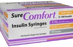 SureComfort Insulin Syringe 30 Gauge, 3/10cc, 5/16