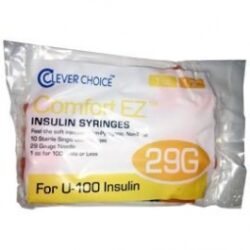 Clever Choice ComfortEZ Insulin Syringes 29 Gauge, 1cc, 1/2