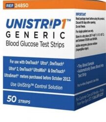 Unistrip Generic Diabetic Test Strips - 50 Strips (For use with One Touch Ultra Meters)