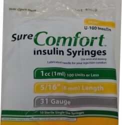 SureComfort Insulin Syringe, 31 Gauge, 1cc, 5/16