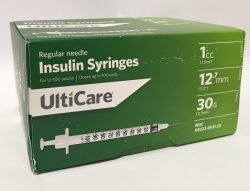 Ulticare Insulin Syringe 30 gauge, 1cc, 1/2